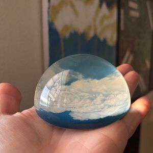 Blue and White Cloud Paperweight